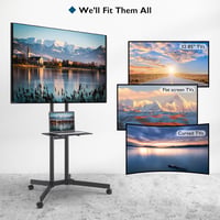 BONTEC Gurulós TV Állvány - Állítható Magasságú Mobil TV Tartó 32-85" LCD/LED/OLED Képernyőkhöz, 60 kg Teherbírás, VESA 600x400mm 7