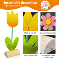 Húsvéti fa dekoráció filc tulipánokkal - 3 db-os kerti asztaldísz szett 5