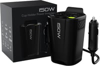 VOLTRON 150W Feszültségátalakító 12V-230V, 2 Aljzat, USB-C, Laptop/Telefon Töltő 8