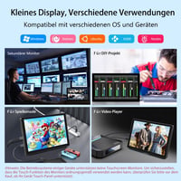 Pisichen Hordozható Monitor 10.1 Hüvelyk Érintőképernyő Full HD 1920x1200 IPS HDMI USB-C PC Laptop PS4 PS5 Xbox 5
