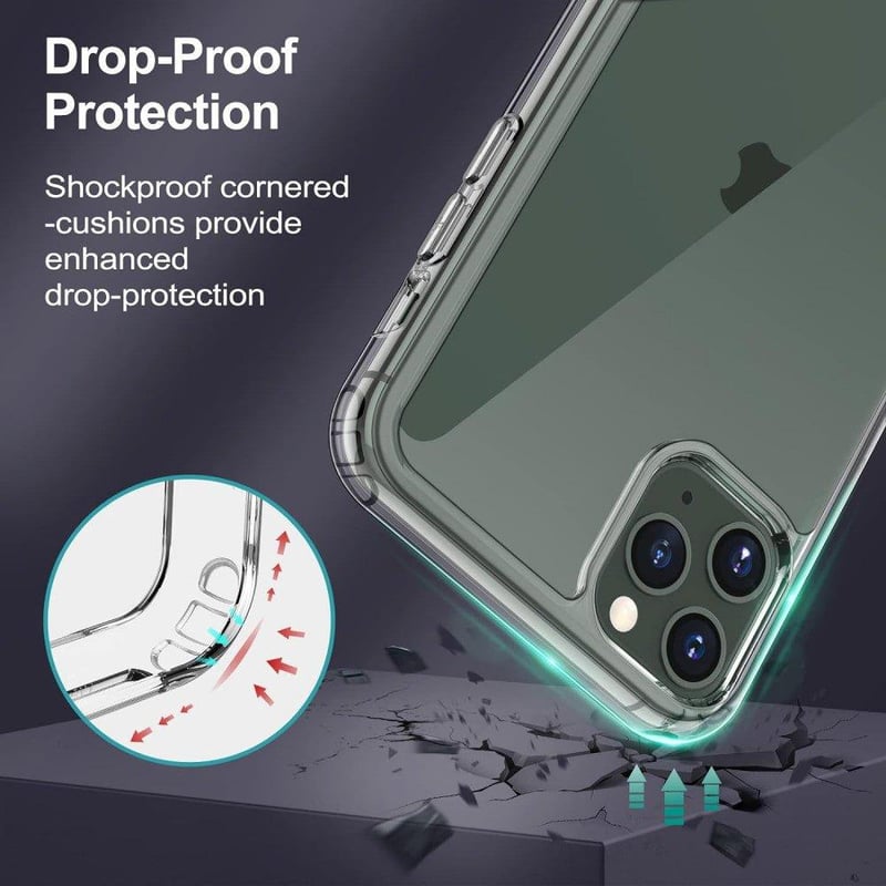 Apple iPhone 11 Pro Átlátszó Szilikon Tok Beépített Állvánnyal