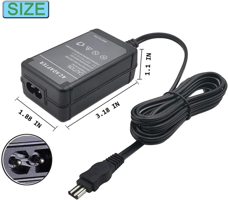 TKDY AC-L200 Hálózati Adapter Sony Handycam Kamerákhoz - Univerzális Töltő DCR, DVD, HDR Sorozatú Videókamerákhoz, 8.4V/1.7A