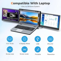 SMISEACOW 12" FHD IPS Hordozható Monitor Laptophoz, Telefonhoz és Játékkonzolokhoz 2