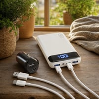 Set za punjenje u pokretu: 2x USB-A na USB-C kabel + 60W auto punjač + 20000 mAh power bank 1