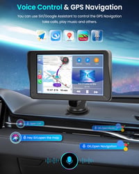 Rimoody 7" Hordozható Autórádió Carplay Android Támogatással - Érintőképernyős, Dual Bluetooth, FM Transmitter, GPS, Hangvezérlés, Airplay/A 5