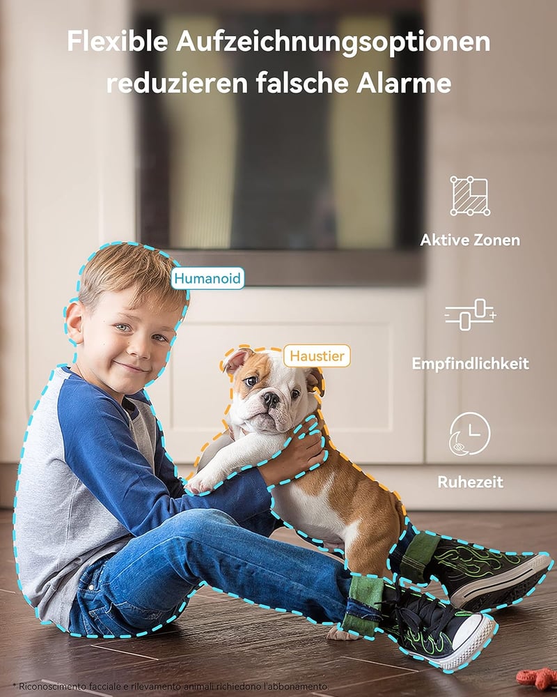 Blurams 360°-os 2K WiFi beltéri kamera, Alexa-kompatibilis, éjjellátó, háziállat figyelő