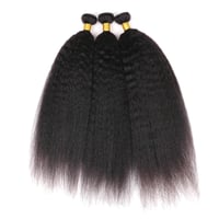 Huarisi Brazil Yaki Egyenes Emberi Haj 3 Csomag 22-26" Hosszú Hajhosszabbítás Fekete Nőknek 3