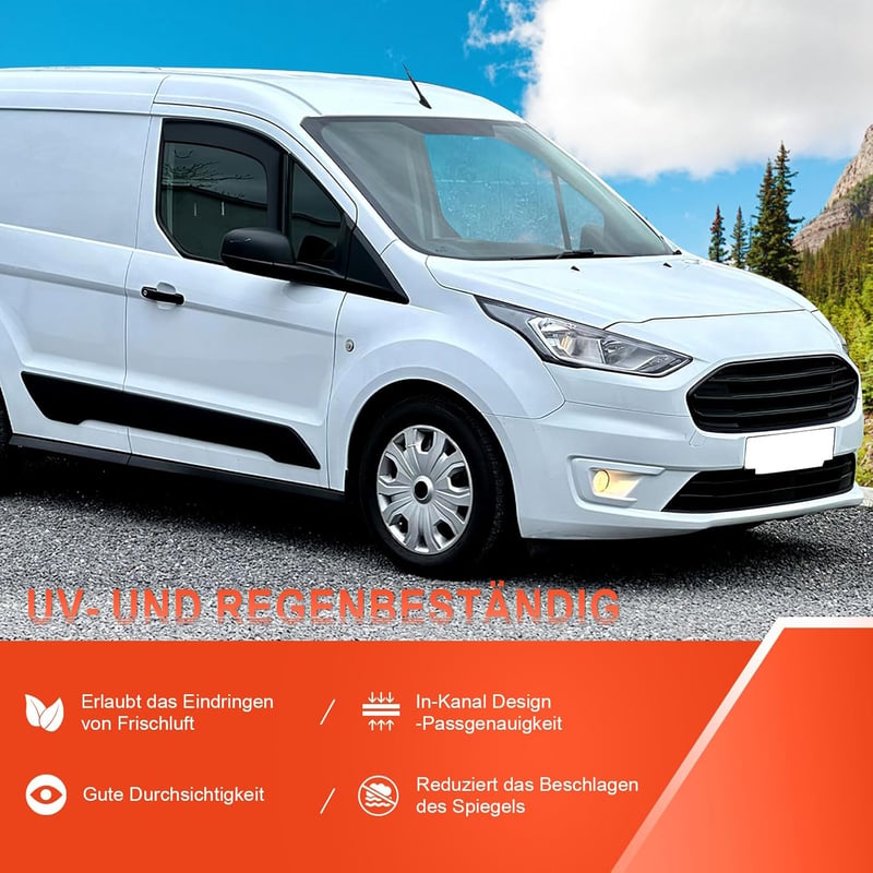 Ford Transit szélterelő, 2 db-os fekete ablakszegély készlet 2014-2023 modellekhez