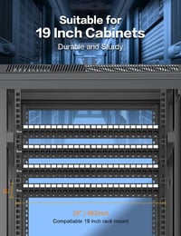 Enman Group 24 Portos Cat6A Árnyékolt Keystone Patch Panel 19" Rack Szekrényhez, Intelligens Kábel Menedzsmenttel, Fekete 6