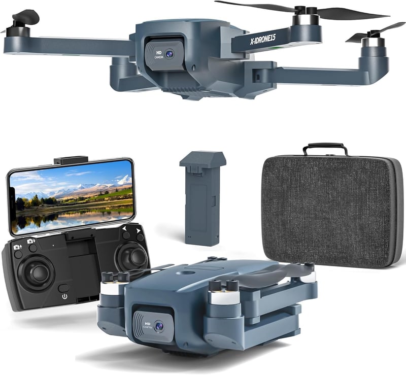 X-IMVNLEI X15 Drón Kefe Nélküli Motorral - 1080P HD Kamera, 5G WiFi FPV, 90° Forgatható Lencse, Kezdőknek, 2 Akkumulátorral, Távirányítós Qu