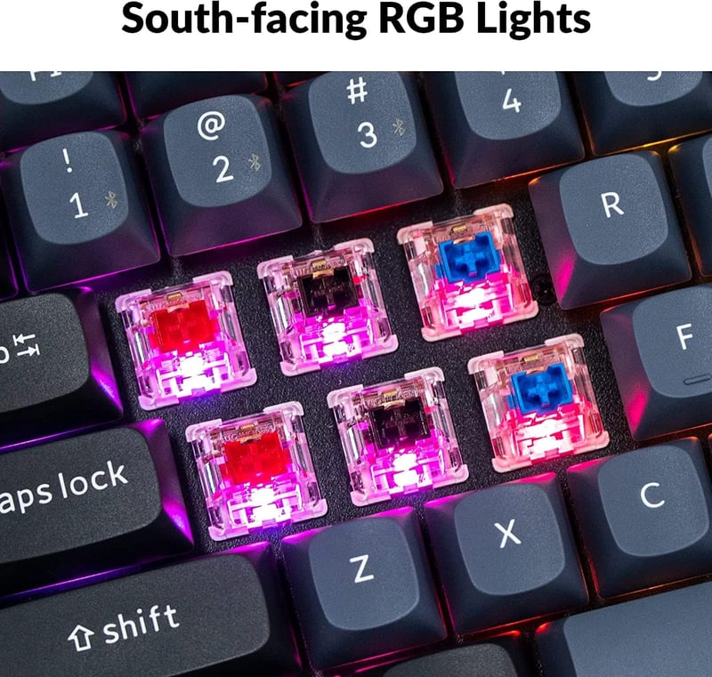 Keychron K2 Pro RGB mechanikus billentyűzet, vezeték nélküli, programozható, Mac/Windows