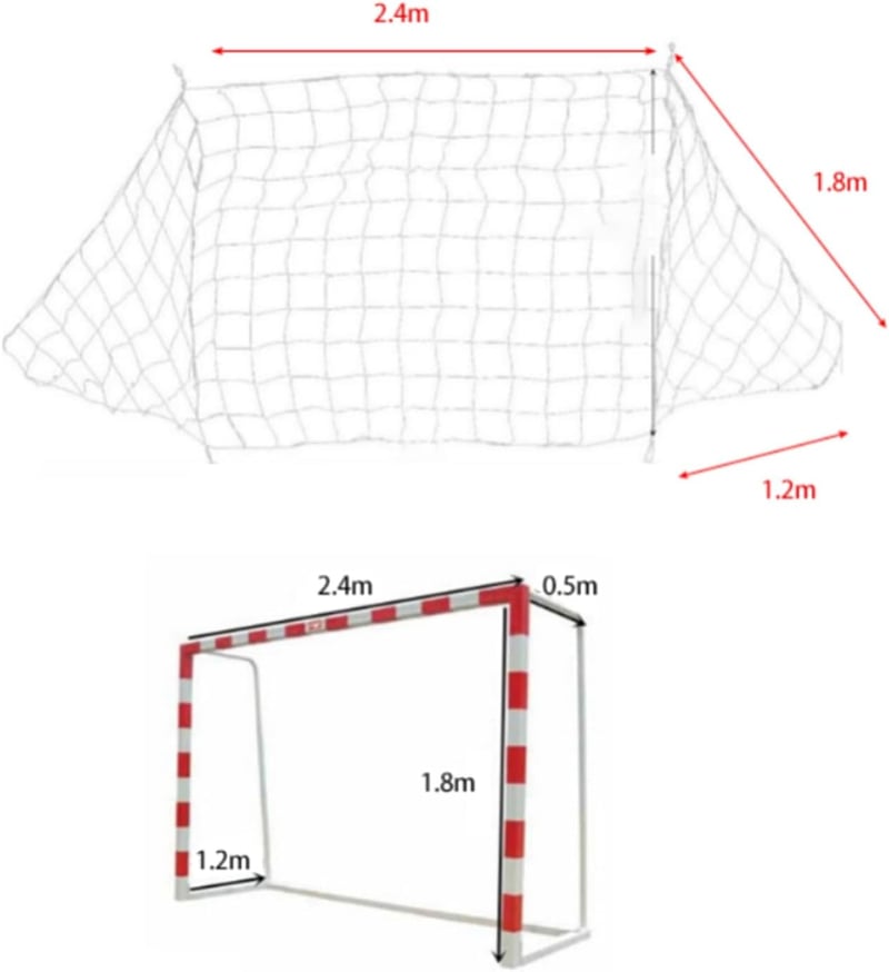 DEWIN Profi Futballháló 8x6 láb - Ütésálló, Teljes Méretű Kapuhoz