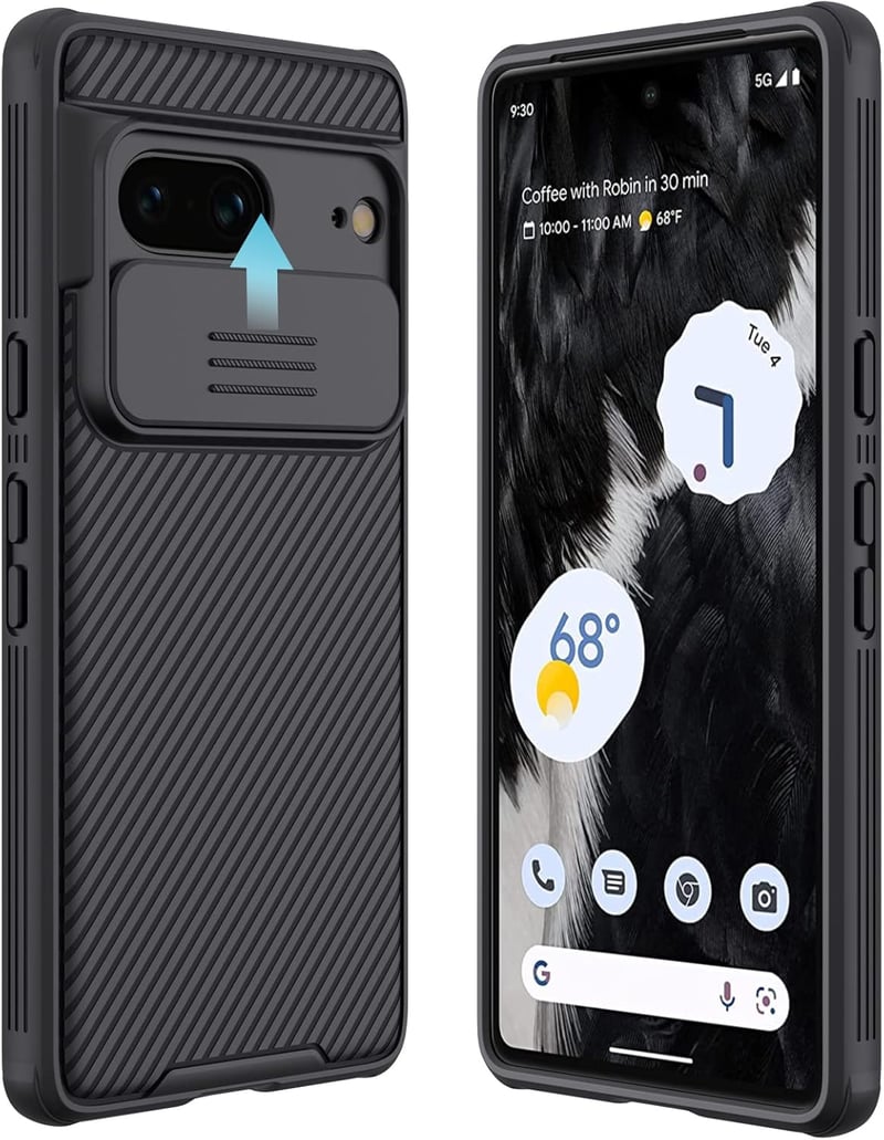 Google Pixel 7 vékony tok beépített kameravédővel és ütésálló kerettel