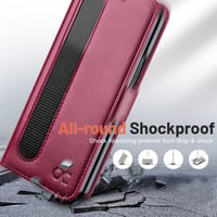 Samsung Galaxy Z Fold 4 5G OCASE bőrtok S Pen tartóval, RFID védelemmel - Burgundi 7