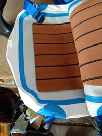 Scaun gonflabil pentru caiac LUBAKED cu spătar și geantă din plasă, 50x50 cm, cu chingă reglabilă, pernă de șezut compatibilă cu plăci SUP, canoe și rafting 3