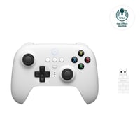 Bezdrôtový ovládač 8Bitdo Ultimate 2.4G s nabíjacou stanicou, Hall Effect joysticky, kompatibilný s PC, Androidom, Steam Deckom a Apple, biely 2