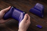 Controller wireless 8Bitdo Ultimate 2.4G cu joystick Hall Effect, cu stație de încărcare, compatibil PC, Android, Steam Deck și Apple, mov 6