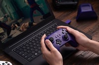 Controller wireless 8Bitdo Ultimate 2.4G cu joystick Hall Effect, cu stație de încărcare, compatibil PC, Android, Steam Deck și Apple, mov 7