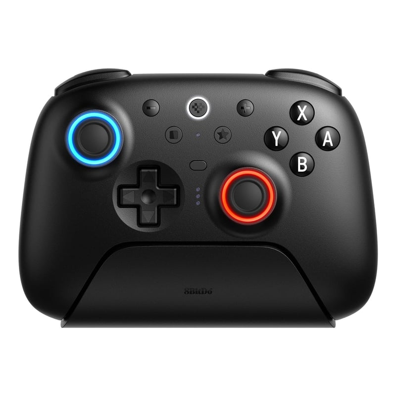 Bluetooth ovládač 8Bitdo Ultimate 2 pre Nintendo Switch a Windows PC, TMR joystick, Hall Effect spúšte, RGB svetelný krúžok, čierny, bez nabíjacieho kábla