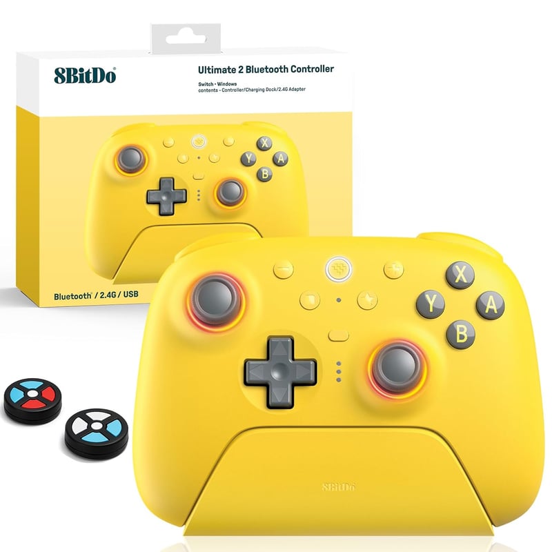 8Bitdo Ultimate 2 Bluetooth Kontroller RGB Fire Ring, Hall Effect Triggerek, Vibráció, Switch/PC