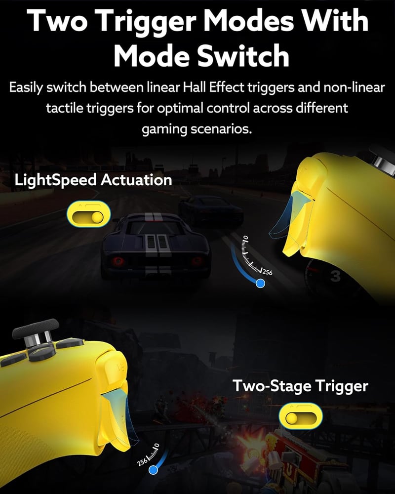 8Bitdo Ultimate 2 Bluetooth Kontroller RGB Fire Ring, Hall Effect Triggerek, Vibráció, Switch/PC