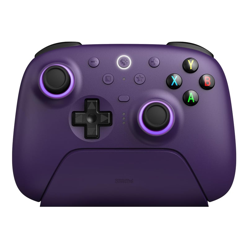 Controler wireless 8Bitdo Ultimate 2 – Joystick TMR, trăgaci cu efect Hall, inel RGB, control prin mișcare, 8Speed Wireless, Windows și Android, violet