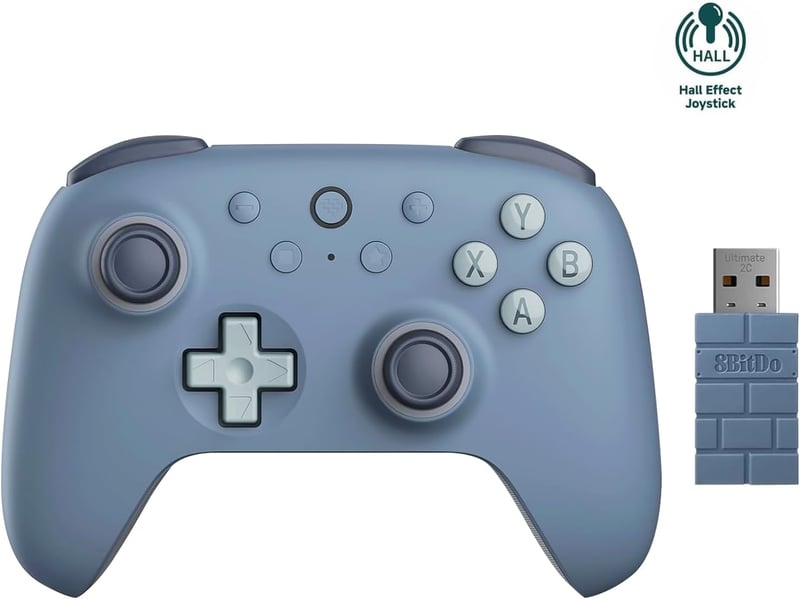 8bitdo Ultimate 2C Vezeték Nélküli Kontroller PC és Android Eszközökhöz - 1000 Hz, Hall-Effekt Joystick, Programozható Gombok, Turbó Funkció