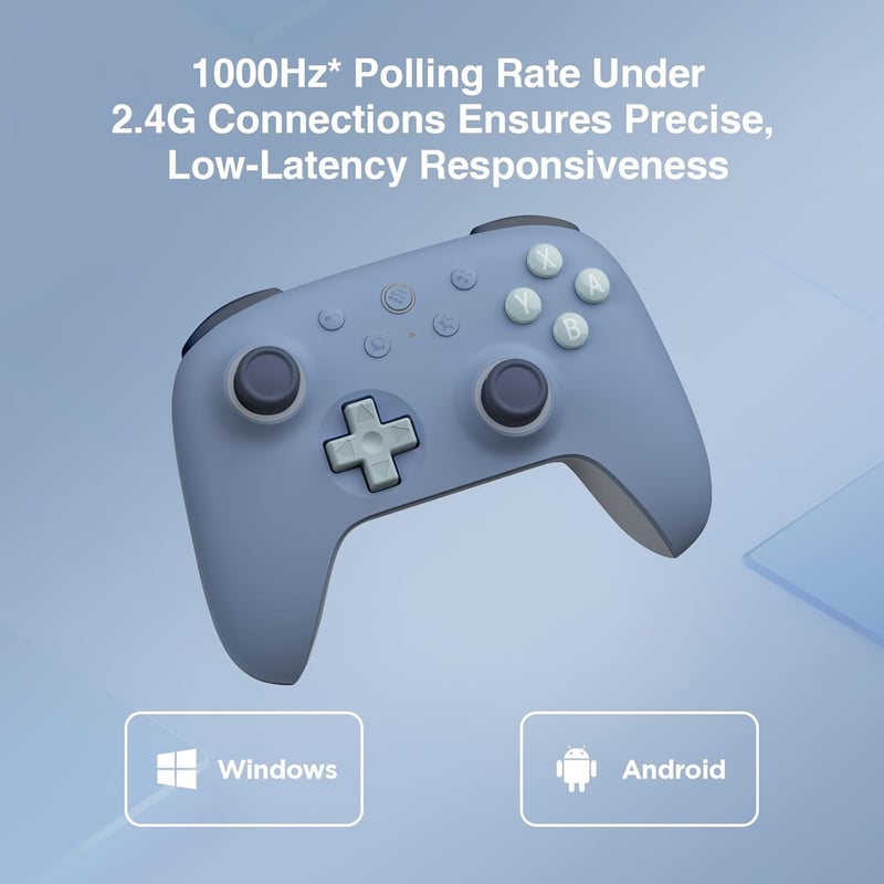 8bitdo Ultimate 2C Vezeték Nélküli Kontroller PC és Android Eszközökhöz - 1000 Hz, Hall-Effekt Joystick, Programozható Gombok, Turbó Funkció