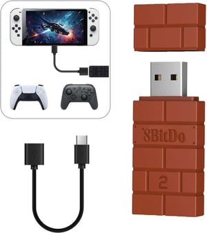 8BitDo USB bežični adapter 2 Bluetooth adapter Switch/PC/Android - smeđi