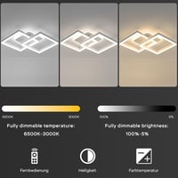 ANTENLICHT Modern Geometrikus LED Mennyezeti Lámpa 40W - Távirányítós, Fokozatmentesen Szabályozható, 3000-6500K, Nappali és Hálószoba Világ 2