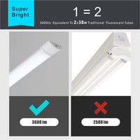Sundertech LED Fénycsőszett - 2 db 120 cm-es Mennyezeti Lámpa, 3430 lm, Hideg Fehér 6500K, IP43 Rovarálló, Villogásmentes, Garázs, Műhely, F 2