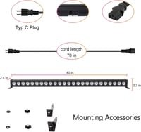 UKing RGB LED Falmosó Fénysáv 24x3W - Távirányítós DMX Diszkó Fényeffekt Szett, Zenére Villogó Színes Parti Világítás DJ Rendezvényekhez - 2 4