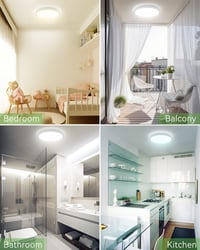 zemty 24W LED Mennyezeti Lámpa, 22cm Kerek, 2100 Lumen, 3 Színhőmérséklet (3000K/4500K/6000K), Ultravékony Modern Világítás Fürdőszobába, Ko 4