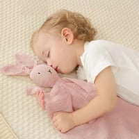 GERUI Nyuszifejes Duplarétegű Tüll Takaró Babáknak - 100% Organikus Pamut Újszülött Ajándék Fiúknak és Lányoknak, Rózsaszín, Puha és Kényelm 3