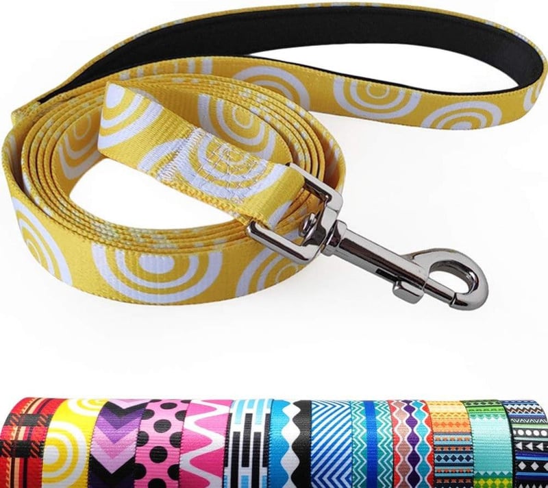 Virágmintás Nylon Kutyapóráz 1,8m - Minden Méretű Kutyának