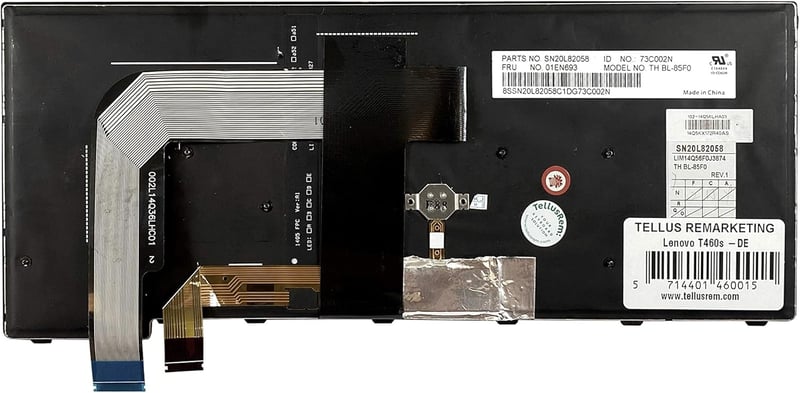 TellusRem Háttérvilágítású Német Billentyűzet Lenovo ThinkPad T460s T470s Laptopokhoz - Könnyen Telepíthető Csere Billentyűzet