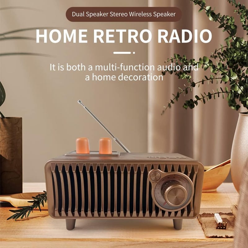 CYBORIS Retro Bluetooth Rádió - Dió Fa, 20W Sztereó, FM, USB/TF/AUX