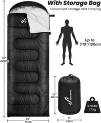 Sac de dormit Sportneer pentru adulți și copii, ușor și portabil, ideal pentru camping 3