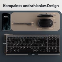 iClever Bluetooth Billentyűzet - Összehajtható, Vezeték Nélküli, Hordozható Klaviatúra Okostelefonhoz, Tablethez, Laptophoz 9