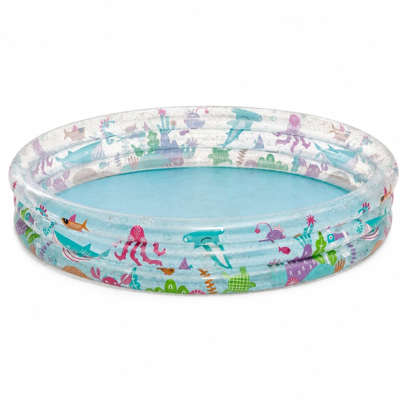 Piscină gonflabilă pentru copii Bestway Deep Dive, rotundă, 183 x 33 cm — A fost găurită într-un loc, este lipită (stare: vezi a 2-a fotografie)