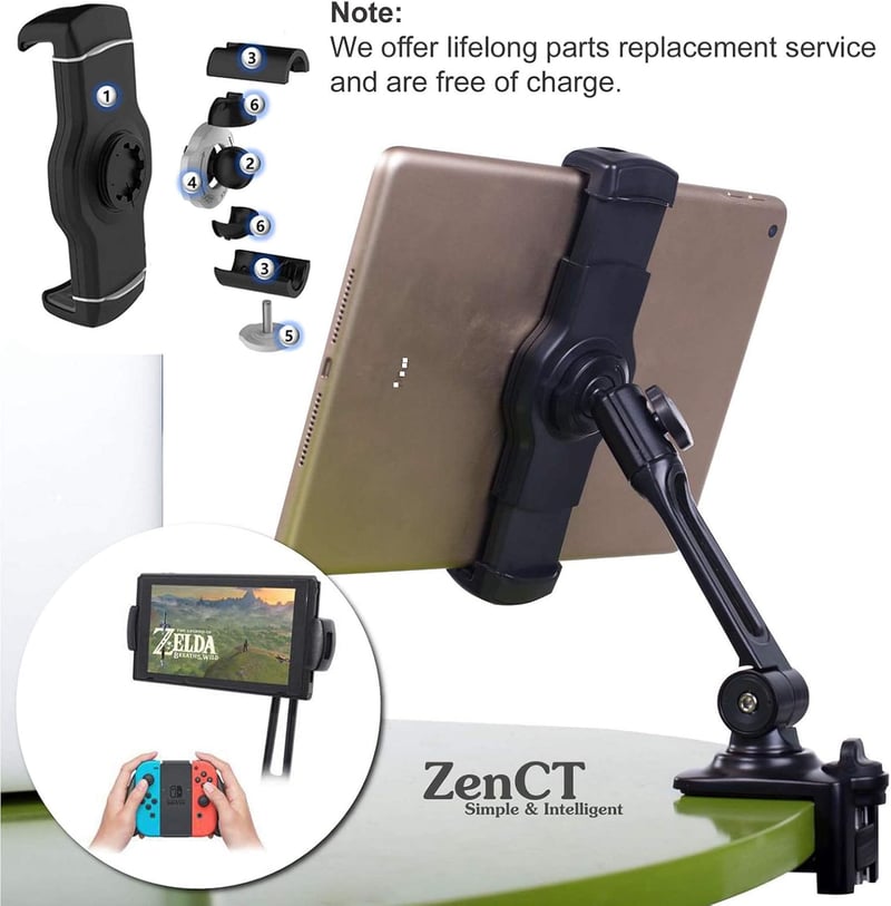 ZenCT Alumínium Tablet Tartó 4.7-12.9 Colos Készülékekhez - iPad Pro/Air, Kindle, Android, Switch Kompatibilis - Fekete Asztali Állvány

AI: