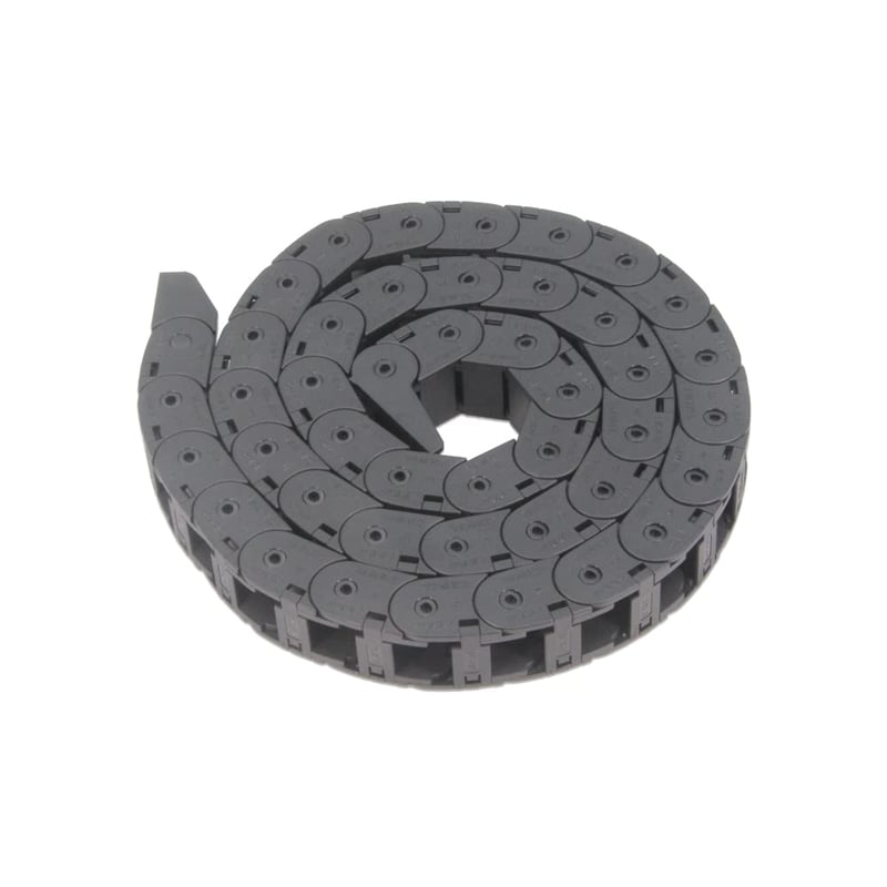 Zeberoxyz 15x15mm Fekete Műanyag Kábelrendező Lánc 1m - Nyitható Kábelvezető CNC Gépekhez és 3D Nyomtatókhoz Végcsatlakozókkal