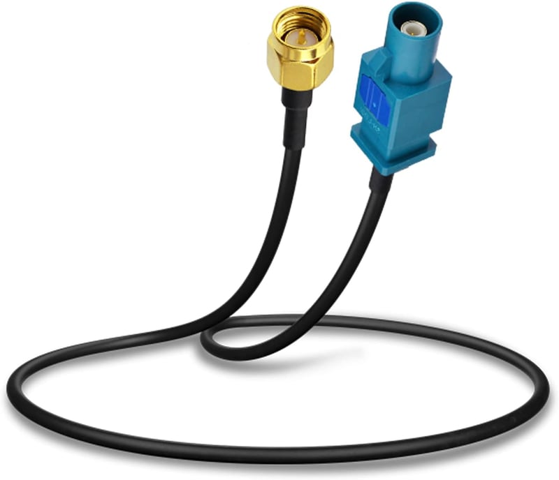 BINGFU Fakra Z - SMA Male Antenna Hosszabbító Kábel 30cm - Autós GPS, FM Rádió, Sirius XM, 4G LTE, Bluetooth Kompatibilis