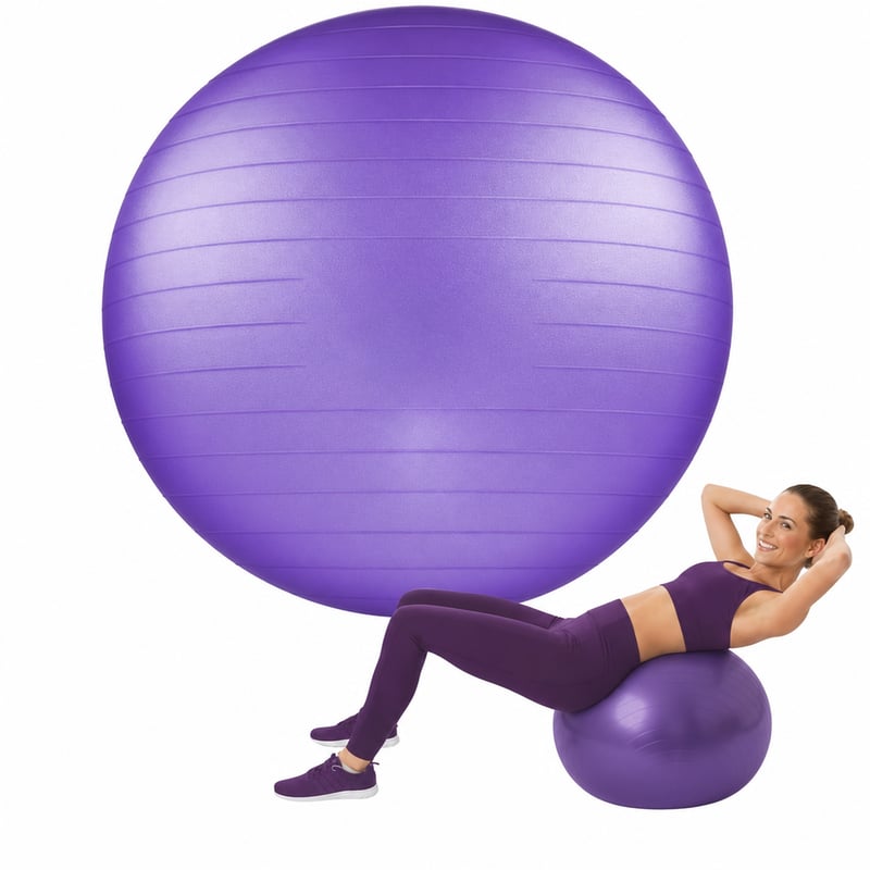 EDIFIT fitball gimnasztikai labda pumpa nélkül, lila, 65 cm - hiányos készlet (pumpa hiányzik), Pezziball (állapot: lásd a 2. képet)