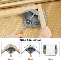 Housolution 90 Fokos Sarokszorító Készlet - 4 db Alumínium Egykezes Derékszögű Asztalos Szorító Állítható Forgó Pofával Képkeretekhez, Famun 9