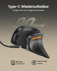 ProtoArc EM11 NL Ergonomikus Függőleges Egér - Mini Vezeték Nélküli Újratölthető 3 Eszközös Csatlakozással Számítógéphez, iPadhez, Machez

A - black 2