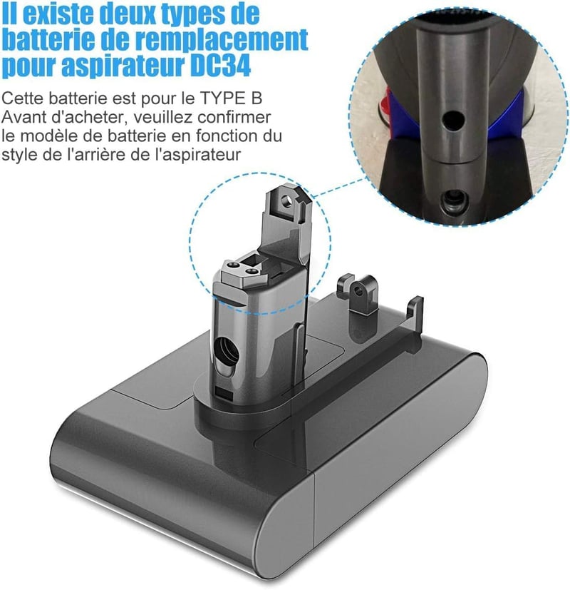 Dyson B típusú porszívókhoz 5000mAh akkumulátor és szűrő - DC31/34/35/45/56/57 kompatibilis