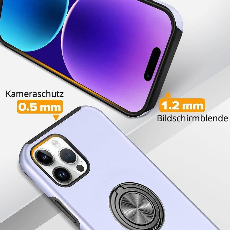 Apple iPhone 14 Pro Világoslila Mágneses Gyűrűs Szilikon Védőtok
