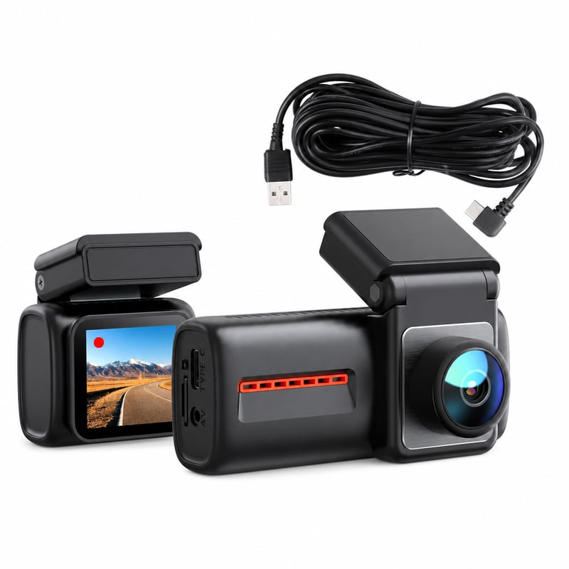 Autokamera iZEEKER 4K+1080P s WiFi 6, 32 GB SD karta, nočné videnie — chýba 32 GB microSD karta (stav: pozri 2. obrázok)
