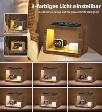 Alltripal 15W Vezeték Nélküli Töltőállomás Asztali Lámpával - 3in1 iPhone/AirPods/iWatch Töltő, 3 Színhőmérsékletű Éjjeli Lámpa, Bambusz

AI 3